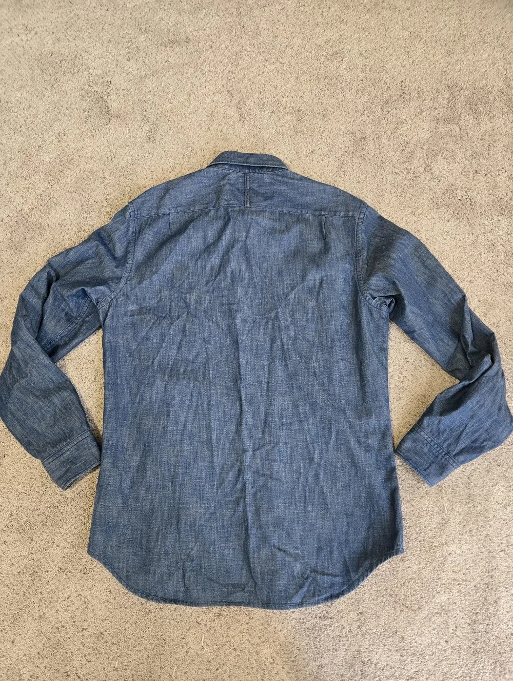 Banana Republic Men's Blue Denim Chambray Button-Down Shirt Slim Fit Size Medium